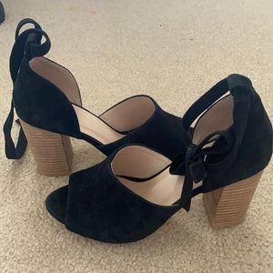 Raye black velvet 3in heels